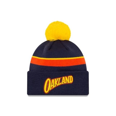 Golden State Warriors Gorra | New Era NBA City Edition Pom Knit Beanie Mexico - Azules